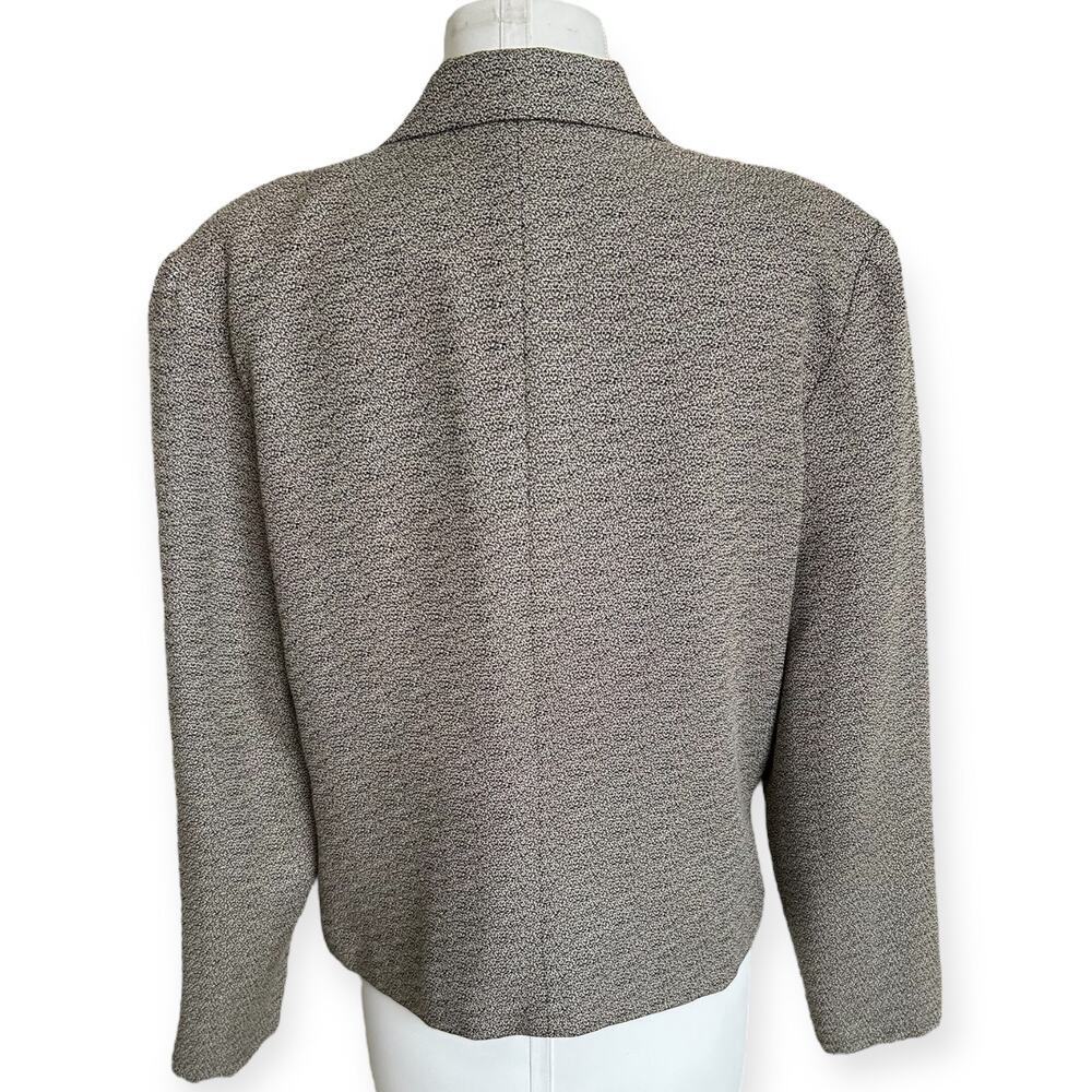 Vintage 80s Single Button Blazer Black & White Speckled Lucia size Large - Picture 4 of 7